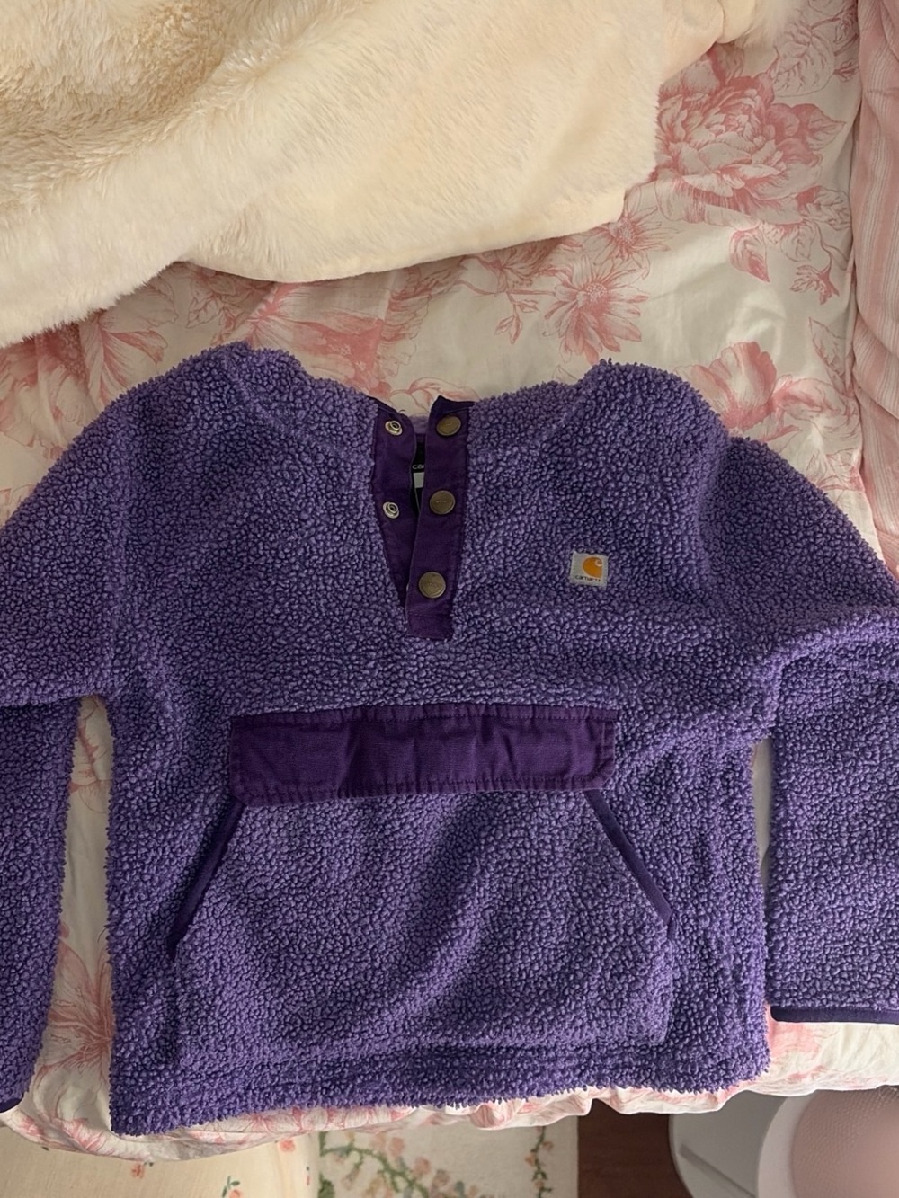 Carhartt Kids Purple Sherpa Snap Pullover Hoodie